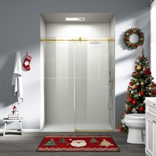 56" - 60" W x 76" H Single Sliding Shower Door, Frameless Bathroom Sliding Doo