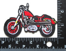   RED MOTORCYCLE BIKERS VEST JACKET CLOTHING HAT EMBROIDERED IRON ON PATCH