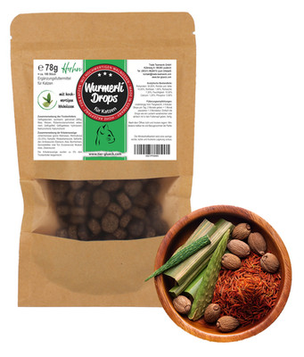 Wurmerli Drops Katze   Natürliche Kräuter-Leckerlis, 78g Katzensnack Made in DE