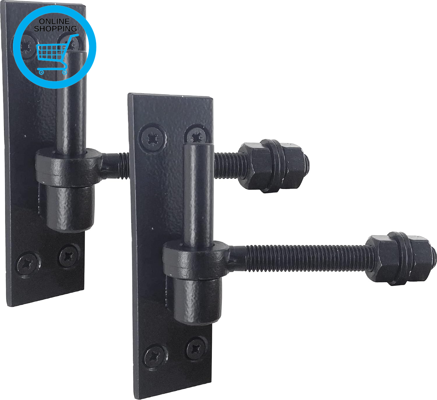 ® 2 Pack Heavy Duty Gate Hinges with 12Mm Pin and 12Mm X 100Mm Gate Eye Bolts, t