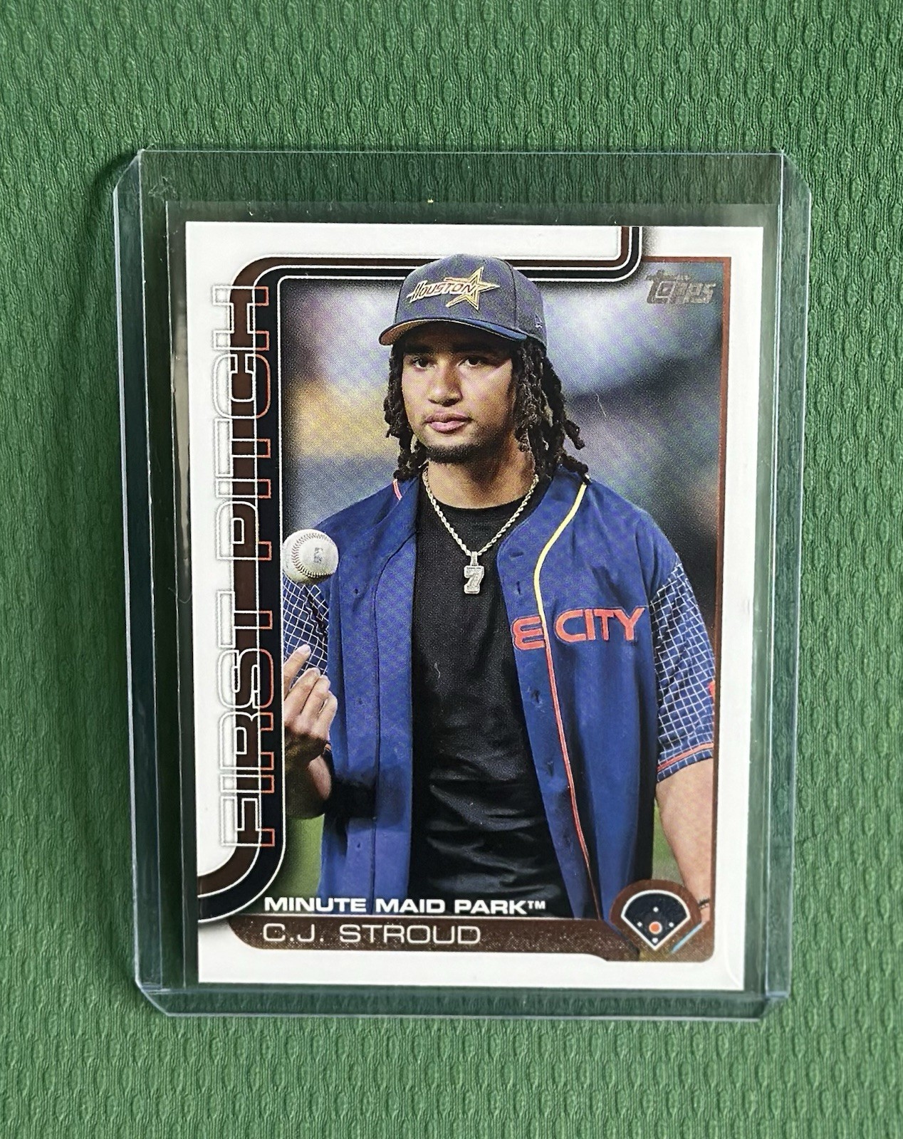 2025 Topps CJ Stroud First Pitch Insert Houston Astros Houston Texans #FP-10