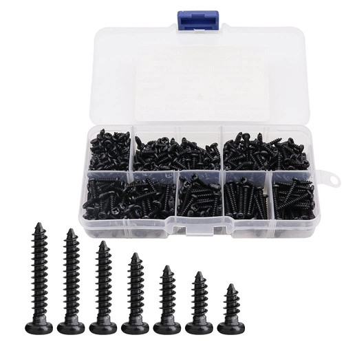 Aexit Viti autofilettanti a testa esagonale in acciaio al carbonio da 3 mm x 8 mm, ner-o, 100 pz ID: 355659
