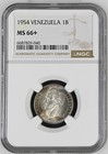 Venezuela 1 Bolivar 1954 NGC MS 66+