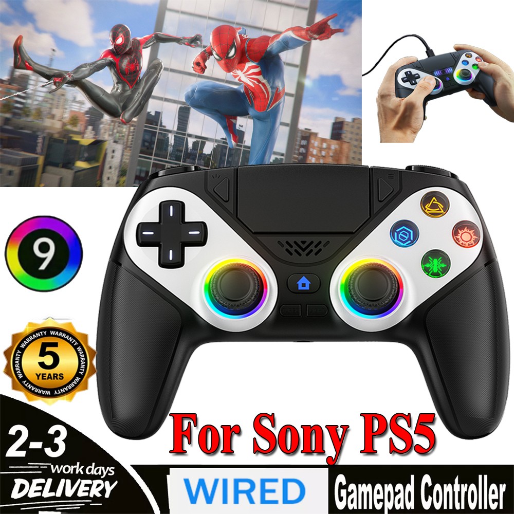 1PCS Works For Sony Playstation 5 DualSense Wireless Black Controller/Flash PS5,