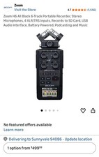 Zoom H6 Handy Recorder 6-Track Portable Audio Recorder w/ XY Stereo Mic Capsule
