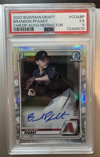 2020 Bowman Chrome 1st Brandon Pfaadt Refractor Auto  PSA 5 CDA-BP RC