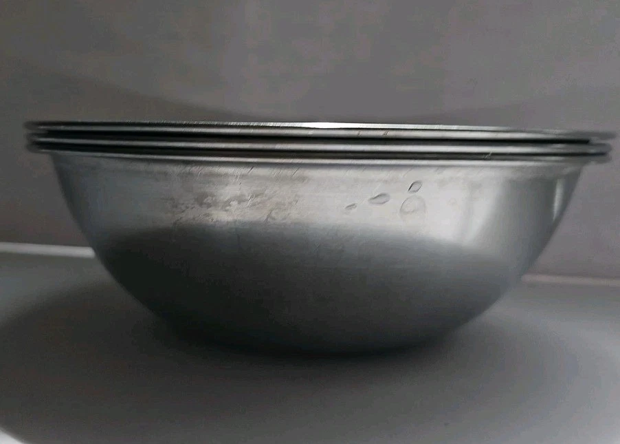 Juego de 3 cuencos pequeños de acero inoxidable para 2,5 tazas de 2" de alto 6,75" redondos Foto 4 de 4