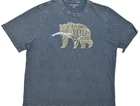 Lucky Brand Men's Tee Bear Shirt Blue Short Sleeve 100% Cotton Crew Sz 3XLT NEW