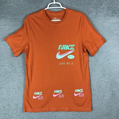 Nike Air Shirt Mens Medium Orange Just Do It Graphic Tee The Nike Tee DD1372-893
