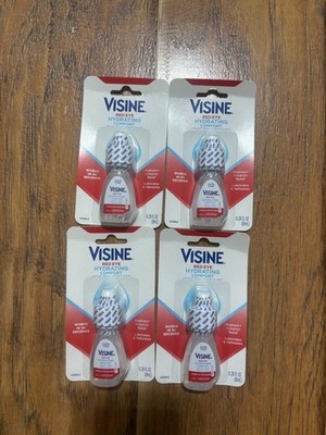 Visine Red Eye Hydrating Comfort Lubricating Eye Drops, 0.28 fl. oz, 4 packs