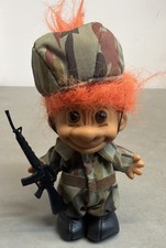 Vintage 1990 s Russ Troll Army Military Soldier Orange Hair
