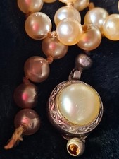 Antike Perlenkette prachtvoller 835 Silber Verschluss Schließe Vintage Defekt