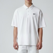 Adult Under Armour White Short Sleeve Polo Shirt Size XL