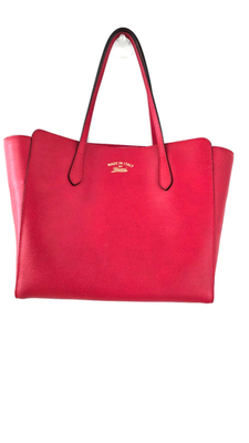Gucci Swing Tote Red Leather - Made in Italy - Red - Elegant