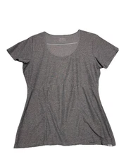 Eddie Bauer Travex Scoop Neck Active Tee Women's Large Gray Stretch Outdoor Gym