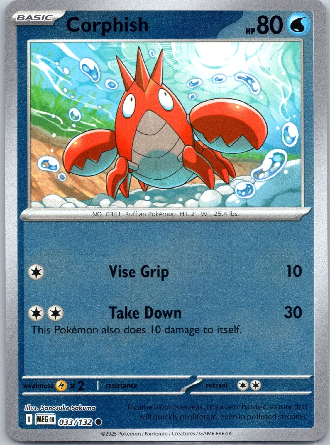 Corphish Reverse Holo ME01: Mega Evolution #033/132 NM