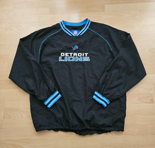 Vintage 2000s Detroit Lions Reebok x NFL Black/Blue Windbreaker Jacket - XL