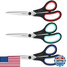 3-Pack 8" Heavy Duty Scissors, Ultra Sharp Blades, Comfort Grip - Home Office Cr