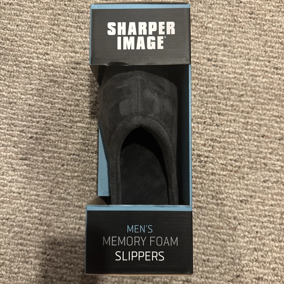 Sharper Image Men’s Memory Foam Slippers Size Large* 11-12 Gray New In Box - Image 2 of 4