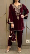 Pakistani Velvet Suits Salwar Kameez Ready made Indian Wedding Party Bollywood