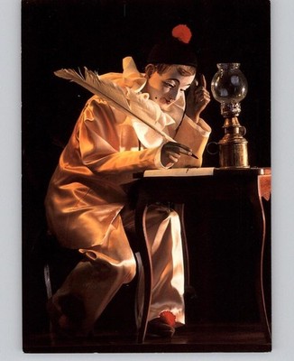 Pierrot Writing by Lambert Eclair Monaco Postcard 1975
