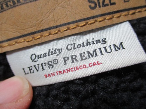 LEVIS TIMBERLAKE premium trucker sherpa JACKET blue ERDL CAMO denim big E LARGE - Picture 4 of 24