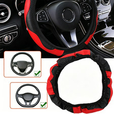 Car Accessories Steering Wheel Cover Red Leather Anti-slip 15 38cm All-fits Car Accessories Steering Wheel Cover Red Leather Anti-slip 15 38cm All-fits