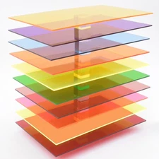 10 PCS & 10 colors Transparent Acrylic Sheets 1/8 Thick 8 x 12 Inch