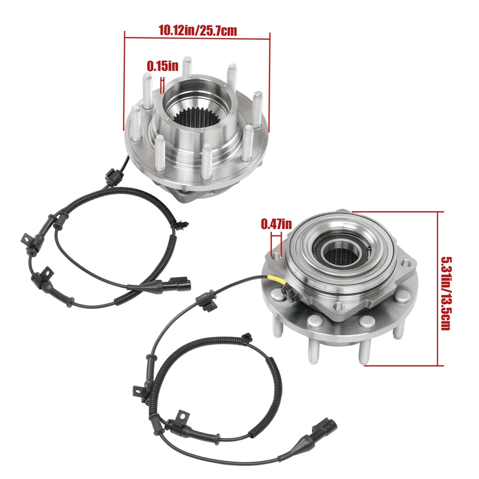 Conjunto de buje y cojinete de rueda delantera para Ford F-250 F-350 Super Duty 4x4 2005-2010 Foto 2 de 4