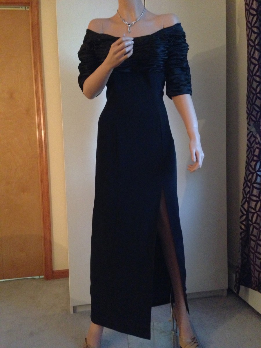 NITELINE DELLA ROUFOGALI BLACK LONG FULL EVENING COCKTAIL DRESS SKIRT SZ 10  NEW