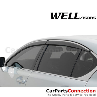 WellVisors Window Deflectors For Mercedes-Benz GLE350/GLE450 2020-2022 - Chrome Trim