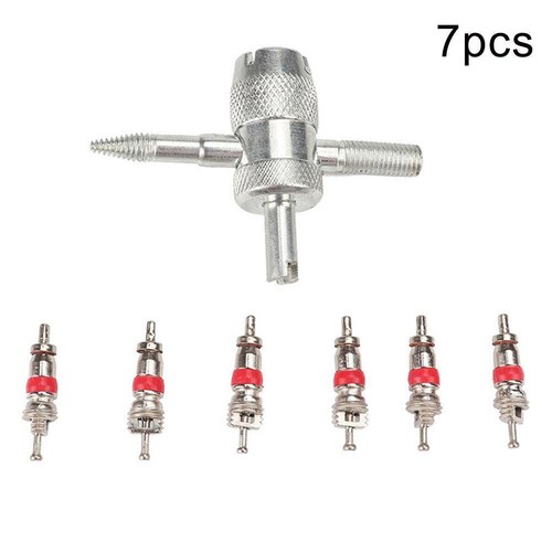 7Pc Tyre Valve Core With Remover Tools Schrader Valves For Car or Bike Repair AU - Picture 2 of 11