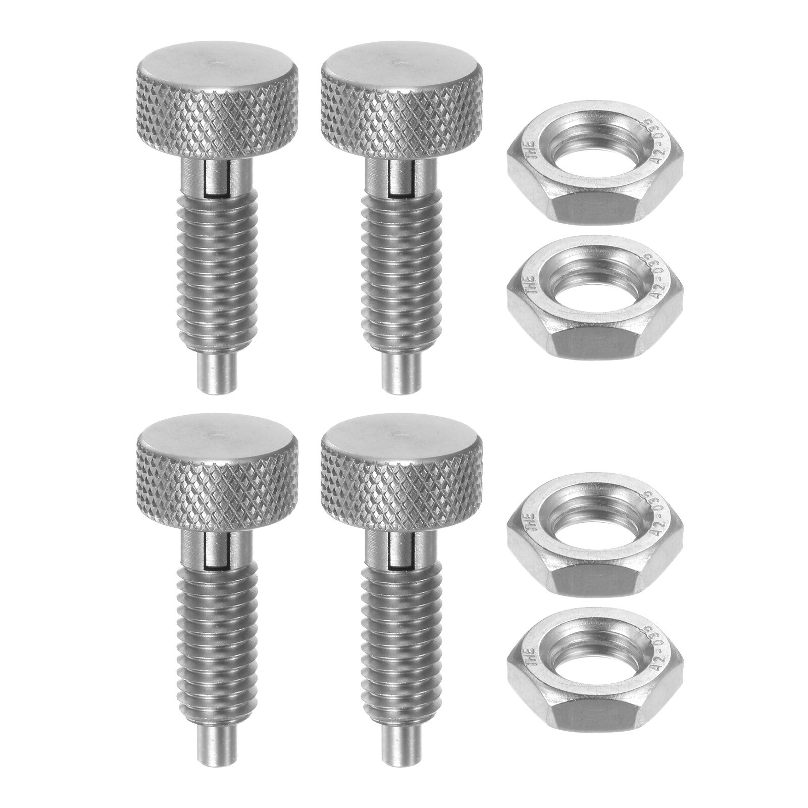 4pcs Spring Plunger M8x1.25 Thread Size Pin Dia.4mm Knurled Handle Lock Out Pin