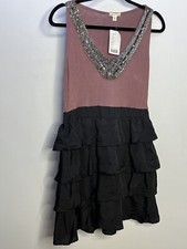 Silence &Noise Dress Womens 12 Beaded Jersey Ruffle Skirt Special Occasion