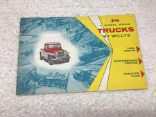 Vintage Jeep 4-Wheel Drive Trucks By Willys Fold-Out Ad Brochure 8 1/2 X 5 1/2