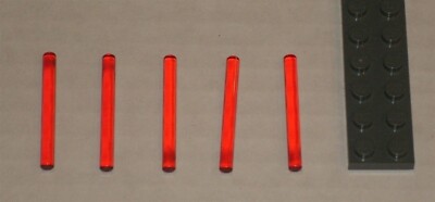 LEGO NEW 1x4 Transparent Red Bar 4L (5x) 4124108 Brick 30374