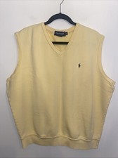 EUC Polo Ralph Lauren Golf Sweatshirt Vest Yellow Mens Size XL Vtg Y2K 90  s