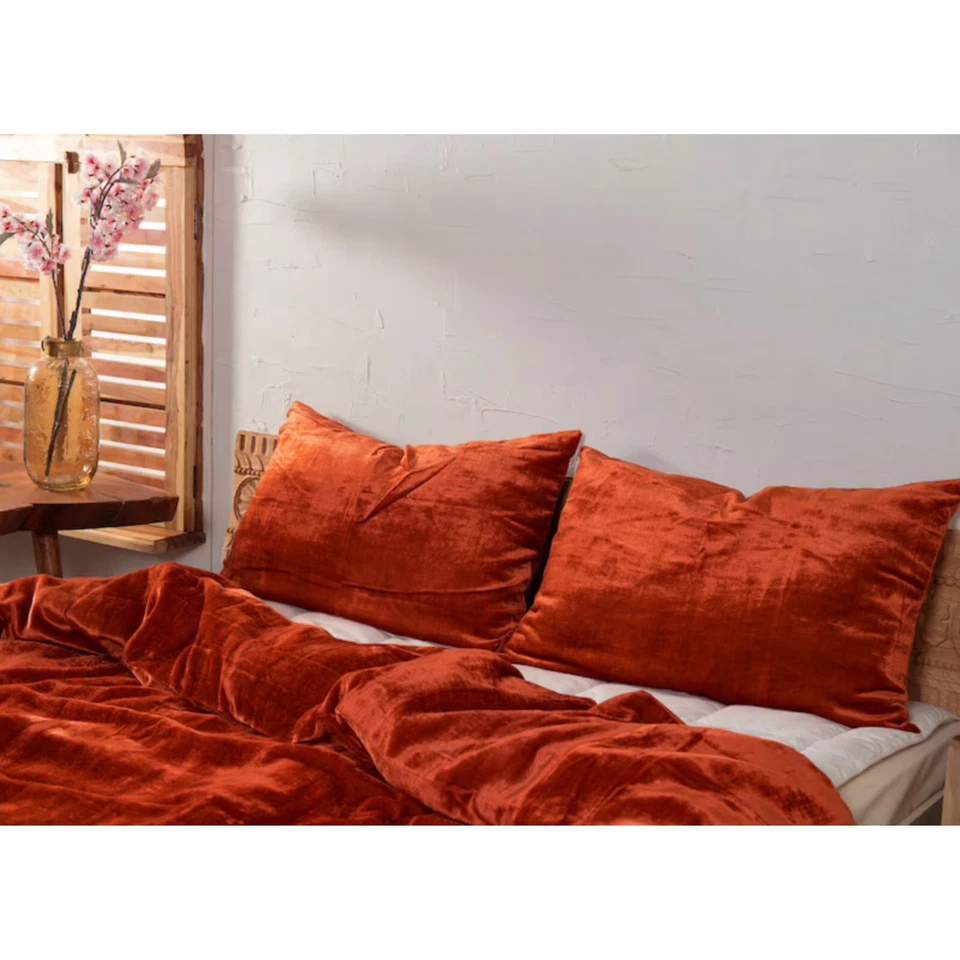 3pc Set soft ultra luxury velvet duvet cover full/queen size with shams cover - Image 4 of 4