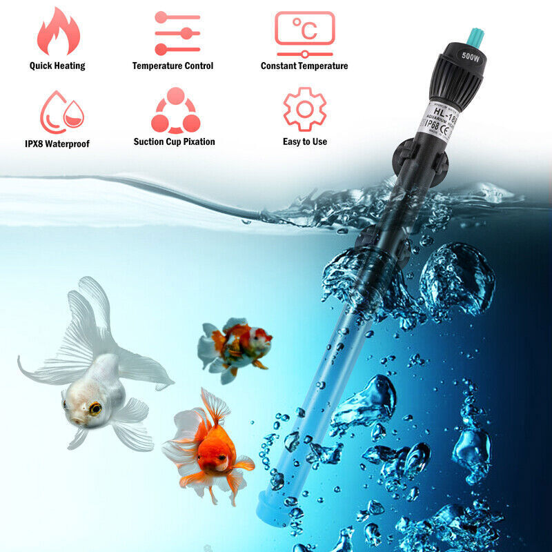 500W Aquarium Heater Submersible Thermostat Heater Fish Tank Water