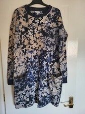 NEXT Heavyweight Blue Camouflage Tunic Jumper Dress. Size 10. Boho Hippy Casual 