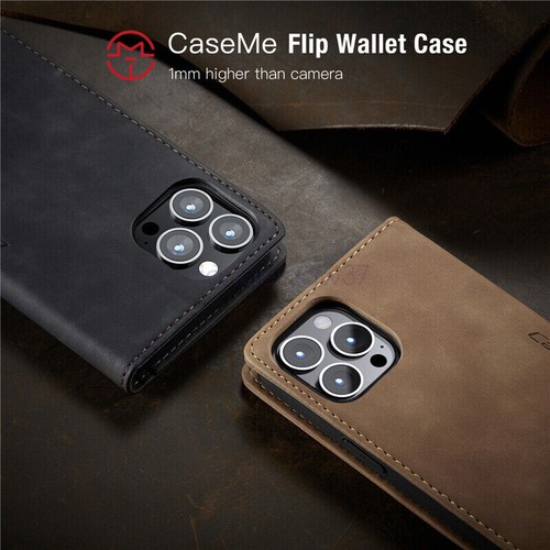 AU For iPhone 15 14 13 12 11 Pro Max Magnetic Leather Flip Wallet Cover Case - Picture 10 of 32