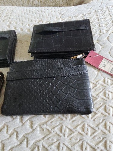 Lotto di 4 portafogli porta carte/id da viaggio in pelle nuovi con etichette - uomo/donna unisex - Foto 2 di 7