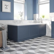 Matt Blue Bath Panel 1700mm - Traditional Side MDF Bathroom Straight Bath