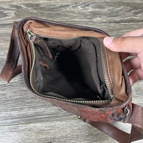 Lucky Brand Women's Brown Patchwork Leather Adjustable Crossbody Purse 10"x7" - Picture 7 of 13