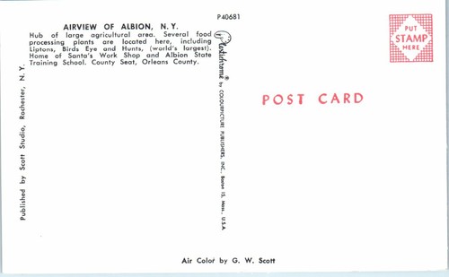 Lot of 2 NY Postcards Aerial View Albion High Elementary Schools Air View - Picture 2 of 4