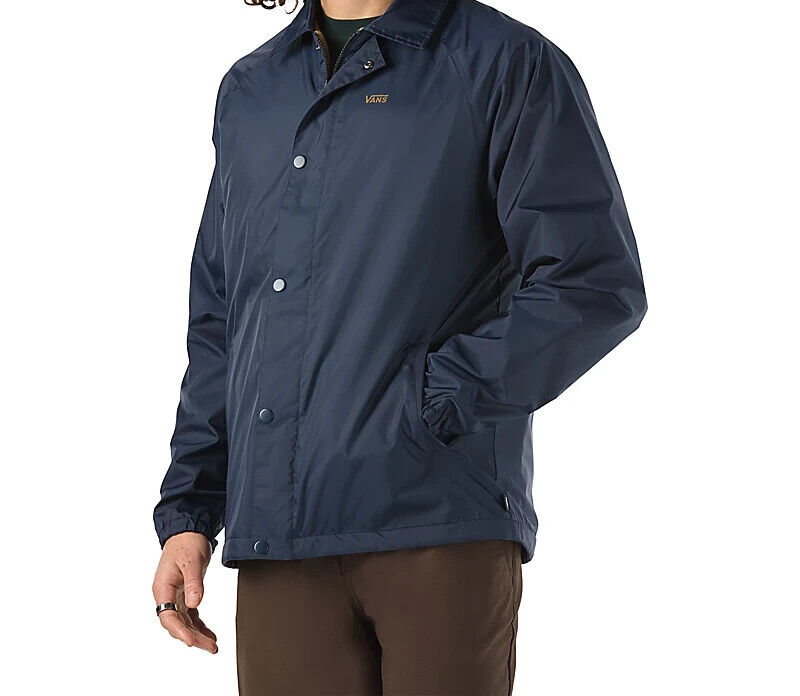 Vans Mens TORREY Reversible Jacket NAVY BLUE TAN MEN'S SZ M BUTTON