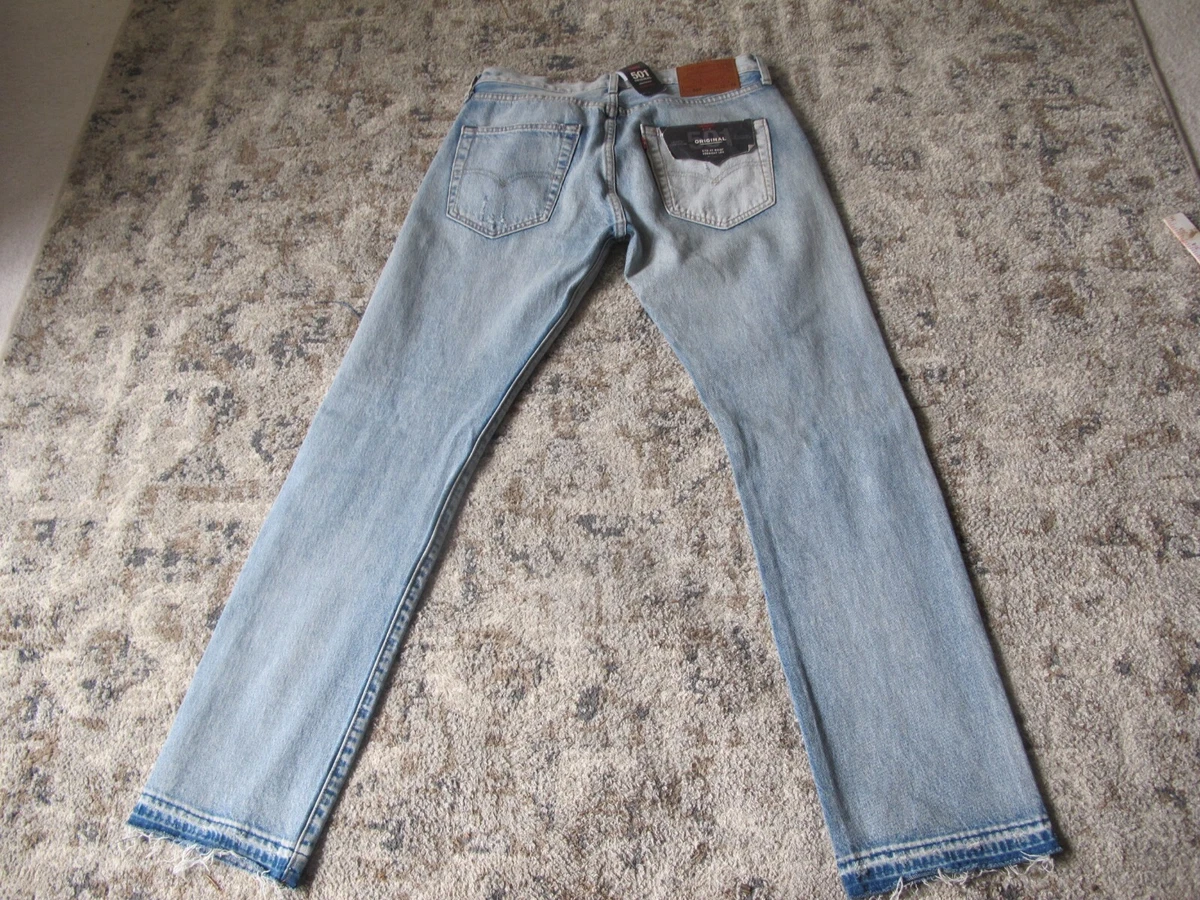 Levis Premium 501 Stretch Jeans Distressed Reverse seams New One