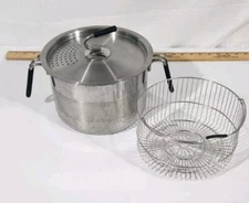 Kuhn Rikon 5 Qt Stock Pot Lid Steamer Strainer Basket Stainless Steel Strainer 