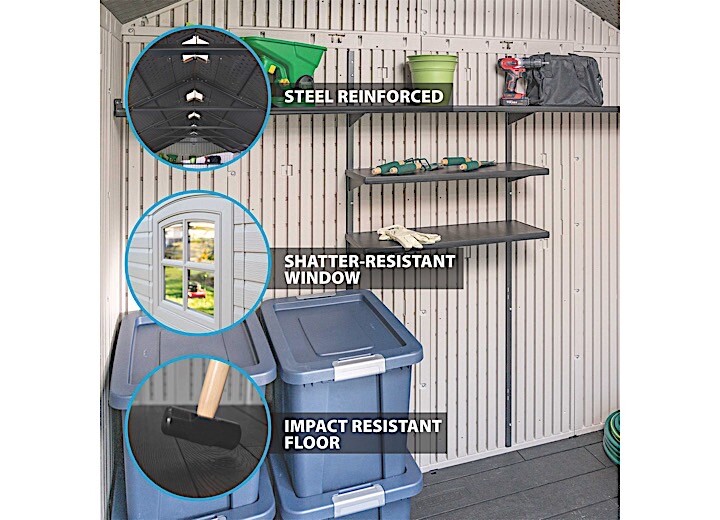 lifetime-60075-8-x-15-ft-outdoor-storage-shed-2-windows-desert-ebay