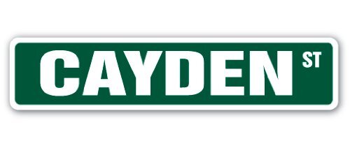 CAYDEN Street Sign Childrens Name Room Sign | Indoor/Outdoor | 24